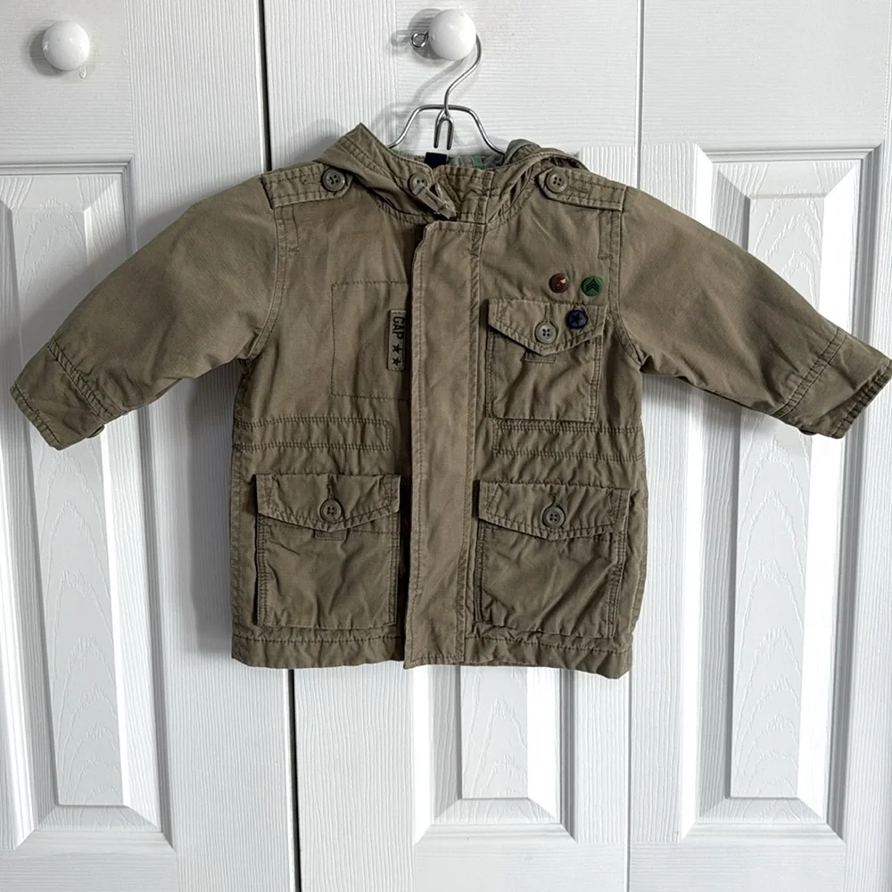 *LIKE NEW* GAP Boy's Military-Style Hooded Jacket - Toddler 12-18 months